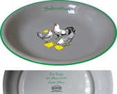 Kinderteller tief "Hühnerhof"  22 cm mit Namen